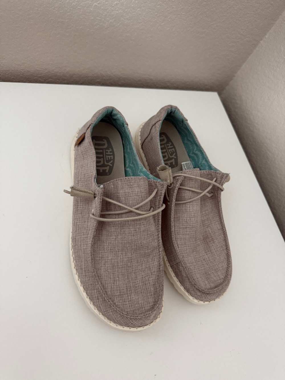 Hey Dude Taupe Slip-On Loafers with Laced Detail